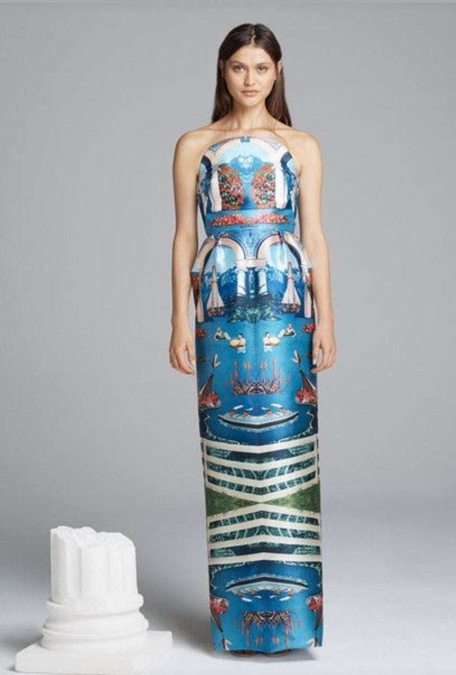 Alice McCall Souls In Motion Lake Como Printed Strapless Maxi Dress Gown Sz 4